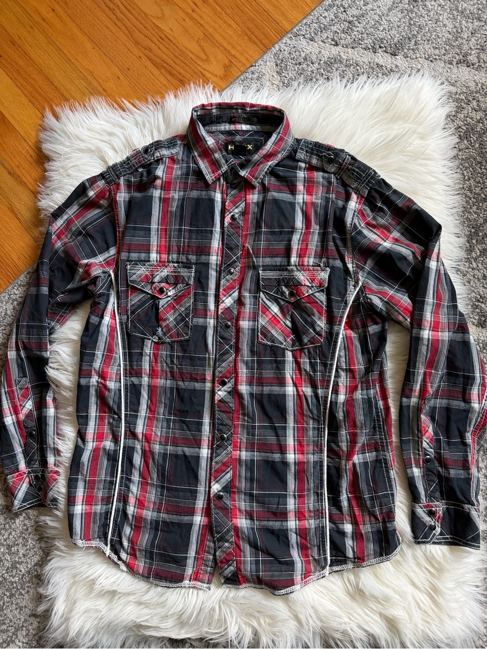 Helix athletic fit plaid shirt